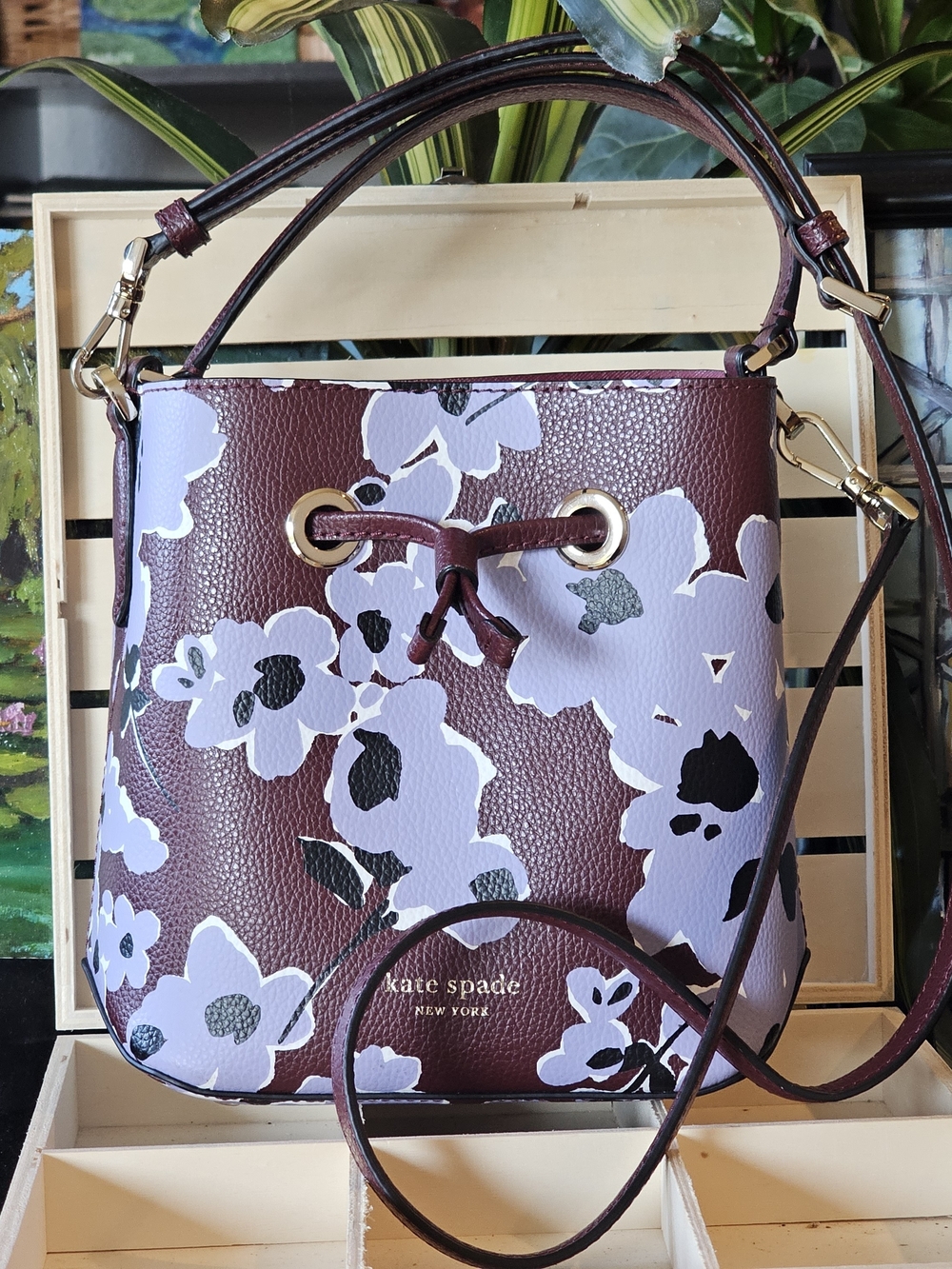 Kate Spade New York Eva Floral Bouquet Small Bucket Crossbody